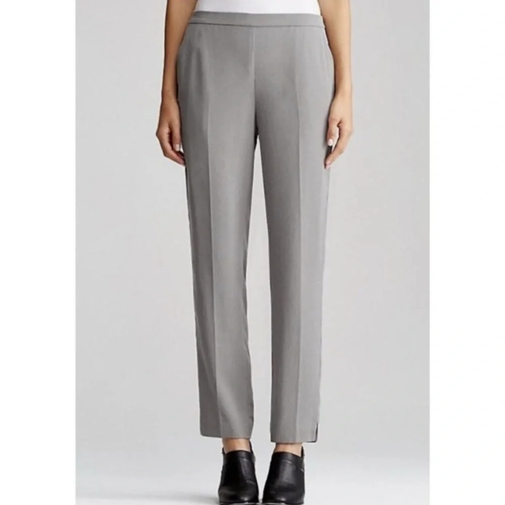 Eileen Fisher - Women's 100% Tencel twill tapered Ankle Pants olive pull on SZ M